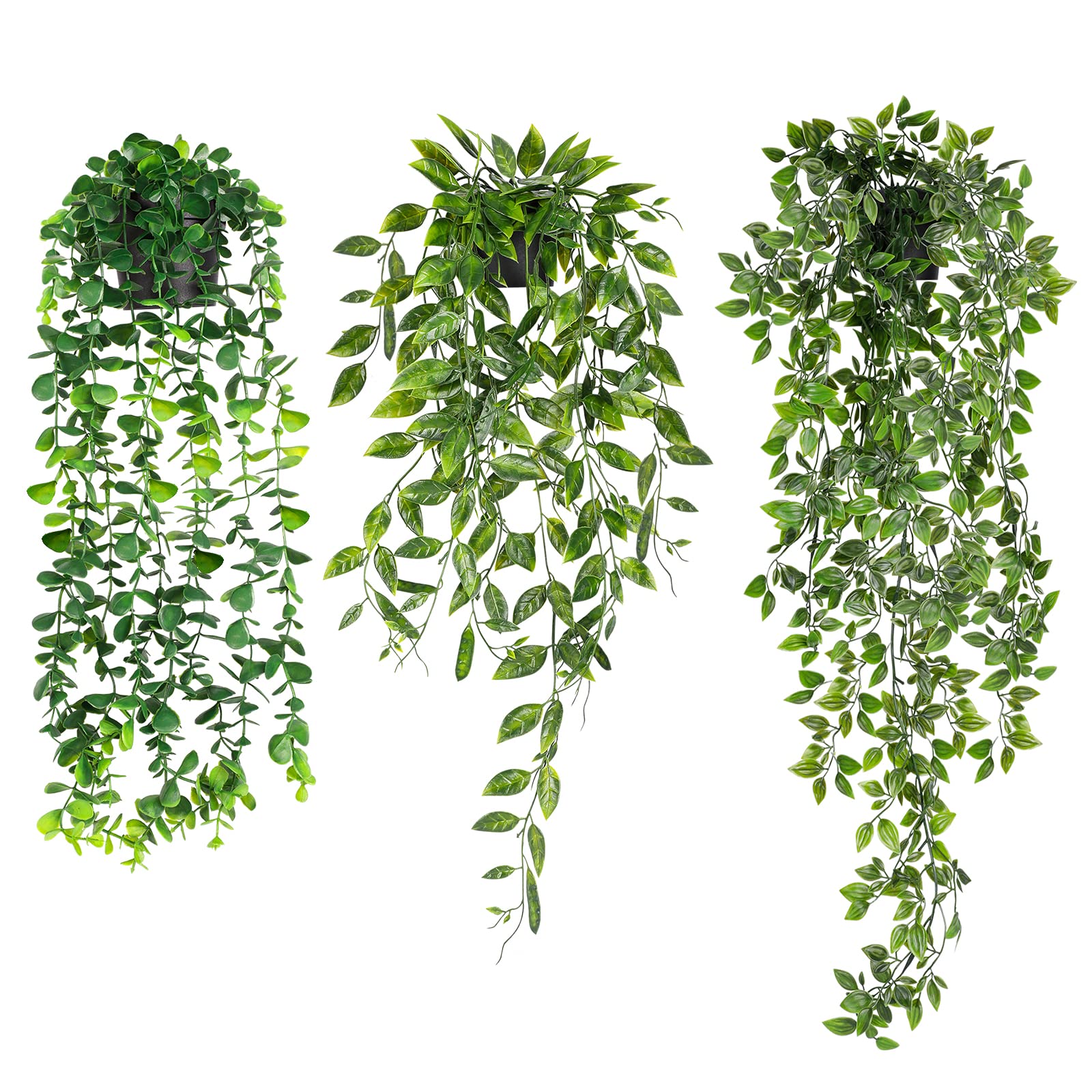 Artificial Hanging Leaves 3-Pack