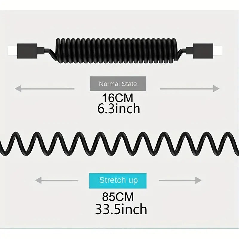 Fast Charging USB-C Coil Cable