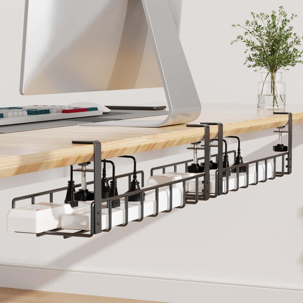 Under-Desk Cable Management Tray — Set of 2